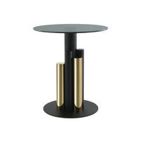 BEISTELLTISCH in Metall, Glas 46/46/52 cm  - Goldfarben/Grau, Modern, Glas/Metall (46/46/52cm) - Kayoom