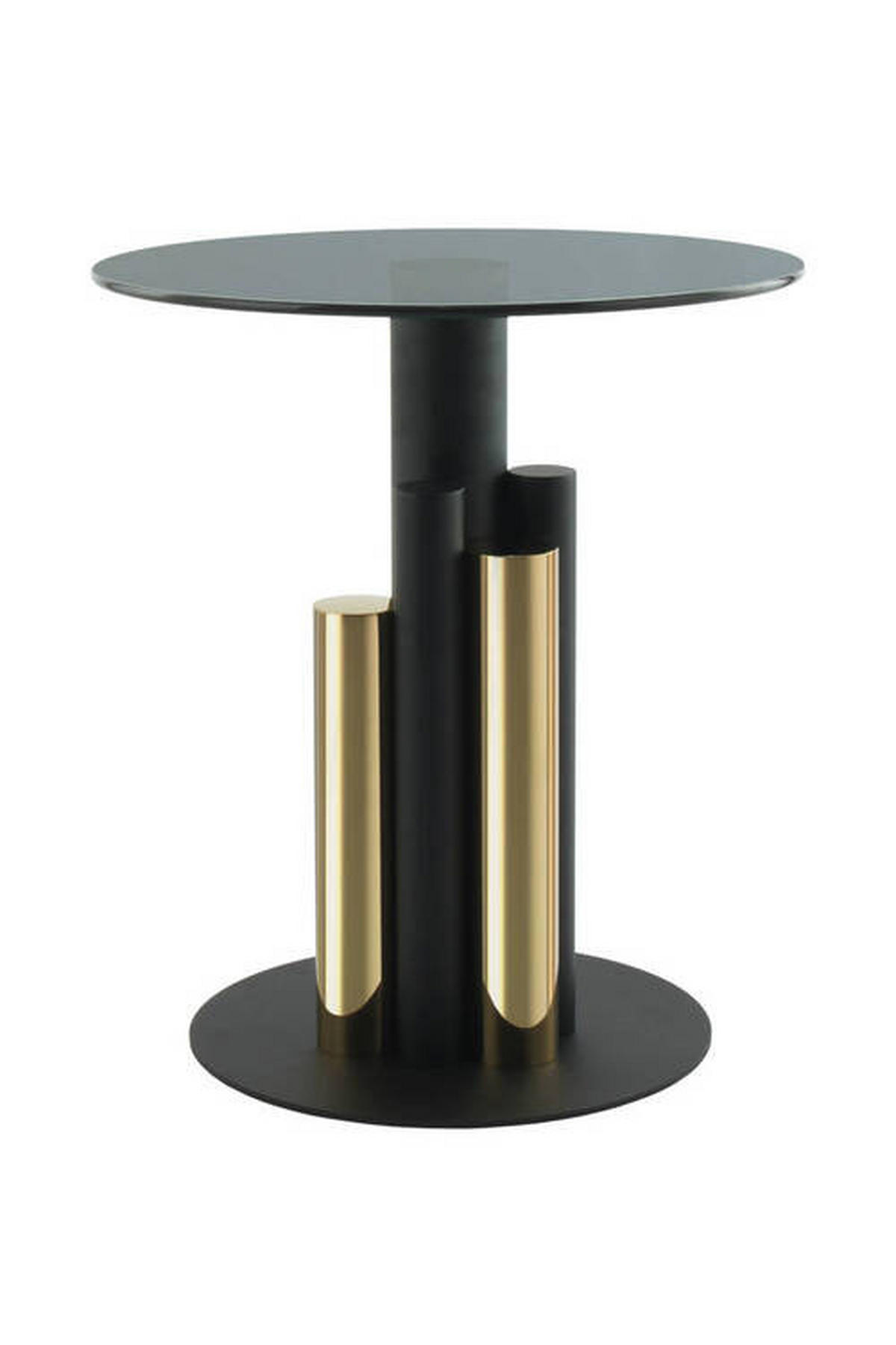 BEISTELLTISCH in Metall, Glas 46/46/52 cm  - Goldfarben/Grau, Modern, Glas/Metall (46/46/52cm) - Kayoom