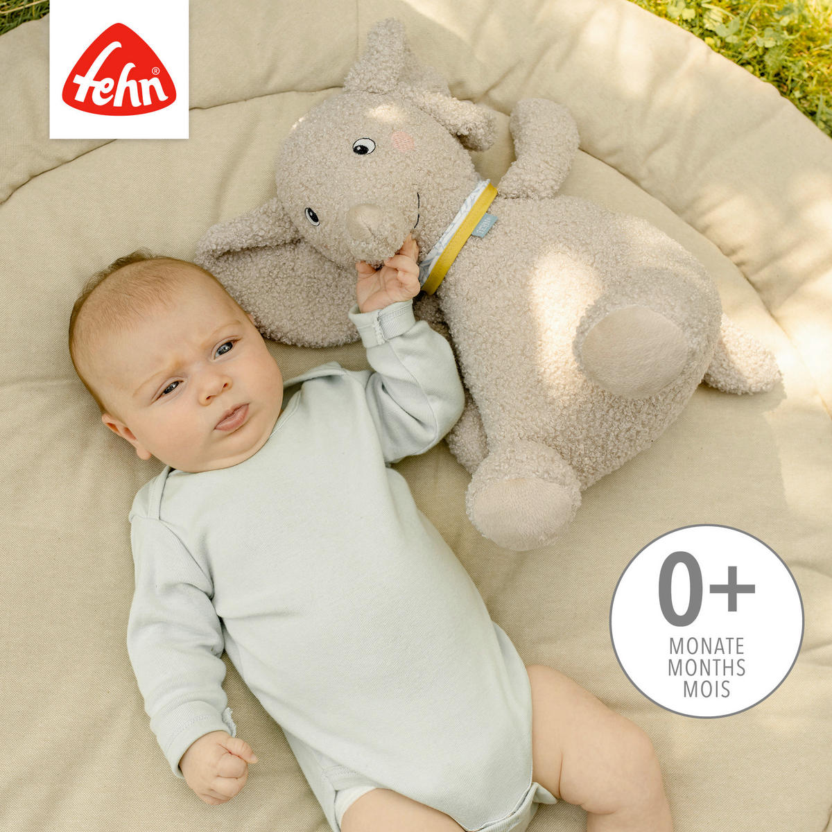KUSCHELTIER Elefant Erik  - Hellgrau, Basics, Textil (36/24/19cm) - Fehn