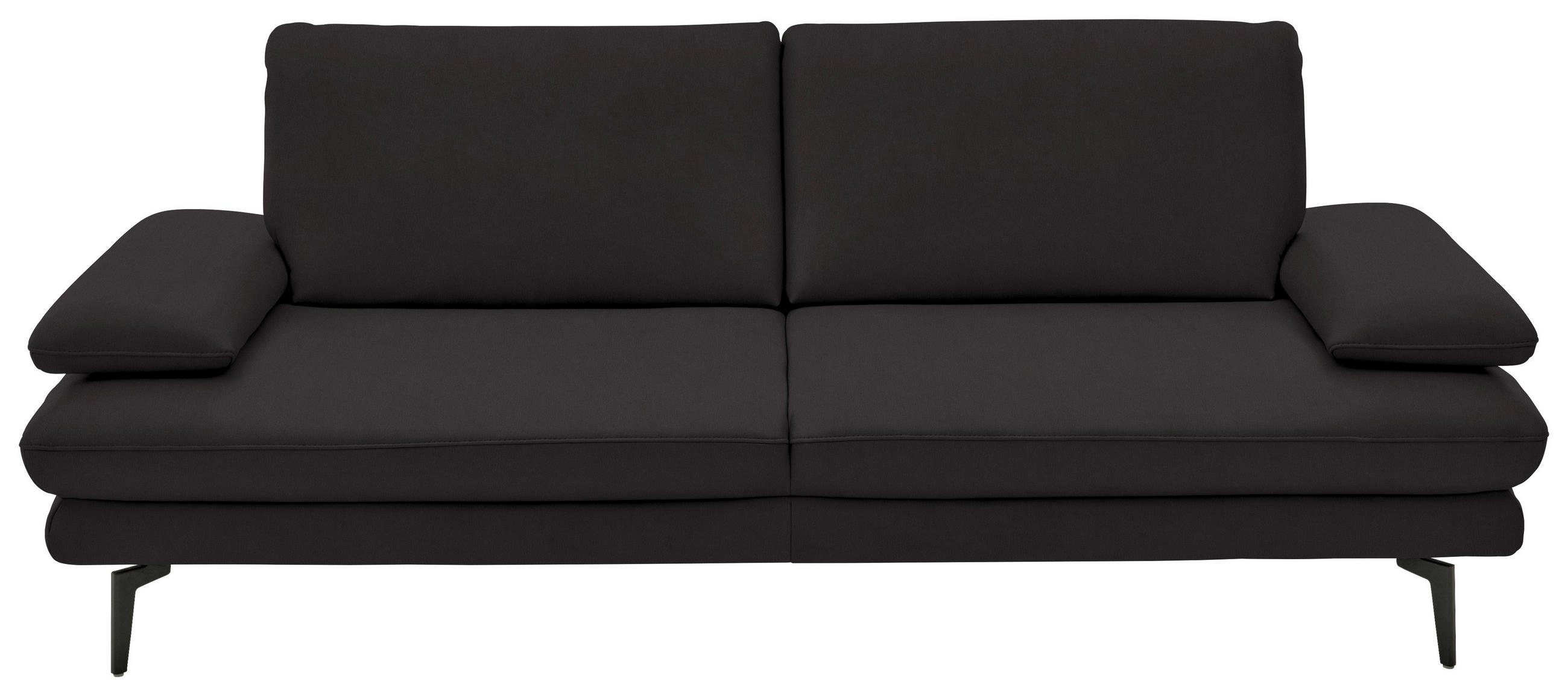 3-SITZER-SOFA in Echtleder Dunkelbraun  - Dunkelbraun/Schwarz, Design, Leder/Metall (222/86/104cm) - Dieter Knoll