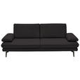 3-SITZER-SOFA in Leder Dunkelbraun  - Dunkelbraun/Schwarz, Design, Leder/Metall (222/86/104cm) - Dieter Knoll