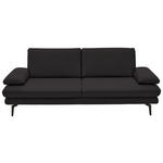 3-SITZER-SOFA in Leder Dunkelbraun  - Dunkelbraun/Schwarz, Design, Leder/Metall (222/86/104cm) - Dieter Knoll