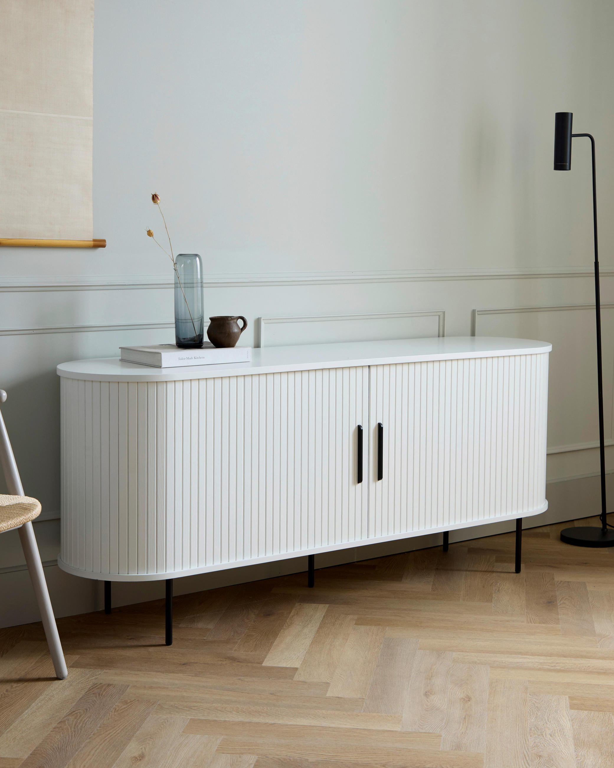 SIDEBOARD  in 180/76/45 cm  - Schwarz/Weiß, Trend, Holzwerkstoff/Metall (180/76/45cm) - home24