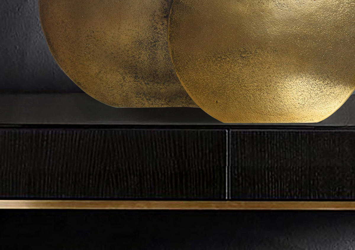 DEKOVASE  - Goldfarben, Design, Metall (35/34/13,5cm) - Livetastic