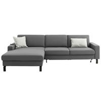 ECKSOFA Cord Grau  - Schwarz/Grau, Design, Textil/Metall (185/298cm) - Pure Home Lifestyle
