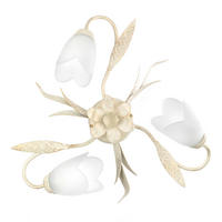 STROPNÉ SVIETIDLO, 50/18 cm  - biela, Konventionell, kov/sklo (50/18cm)