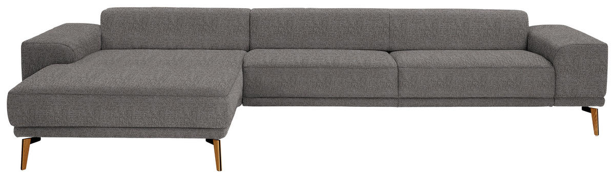 ECKSOFA in Flachgewebe Dunkelbraun  - Wildeiche/Dunkelbraun, Design, Holz/Textil (193/334cm) - Niels Andersson