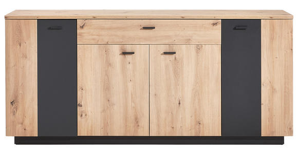 SIDEBOARD  in 180/82/44 cm  - Eichefarben/Anthrazit, Design, Holzwerkstoff/Metall (180/82/44cm) - Carryhome
