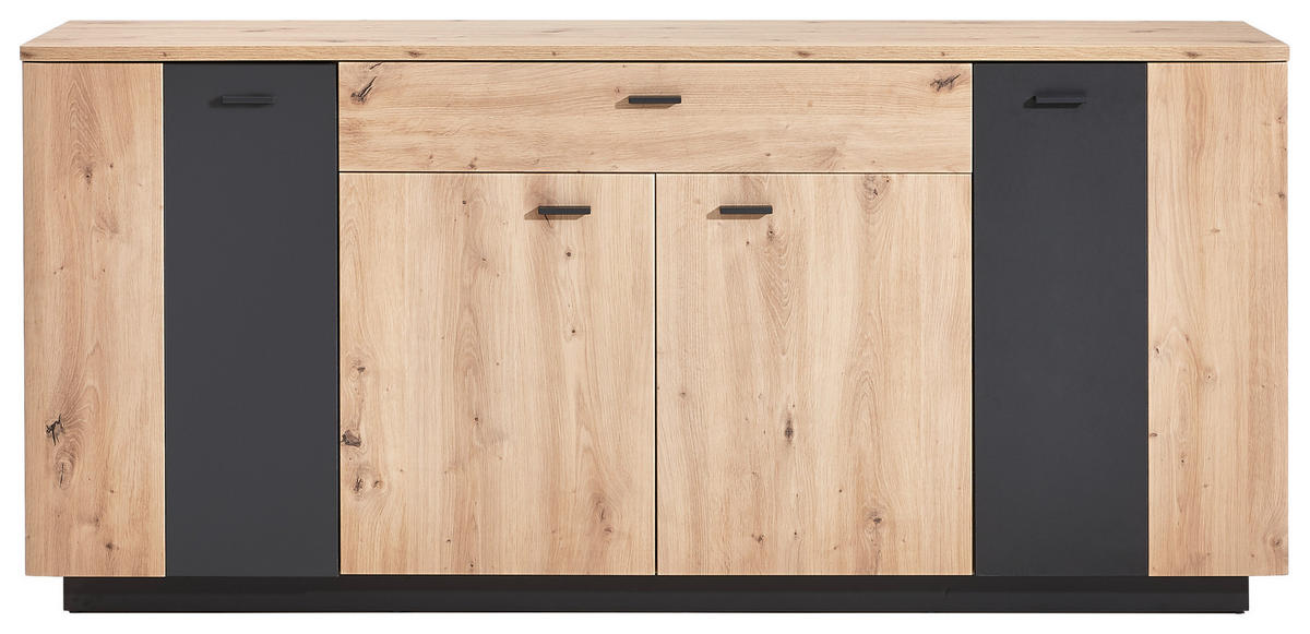 SIDEBOARD 180/82/44 cm  in Anthrazit, Eichefarben  - Eichefarben/Anthrazit, Design, Holzwerkstoff/Metall (180/82/44cm) - Carryhome