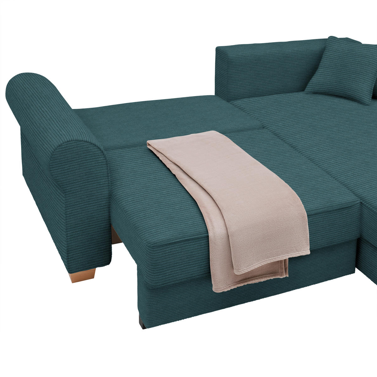 HÖRNSOFFA i petrol  - petrol, Modern, trämaterial/trä (255/185cm) - MID.YOU