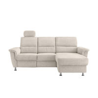 ECKSOFA in Chenille Beige  - Chromfarben/Beige, Modern, Textil/Metall (231/165cm) - Livetastic