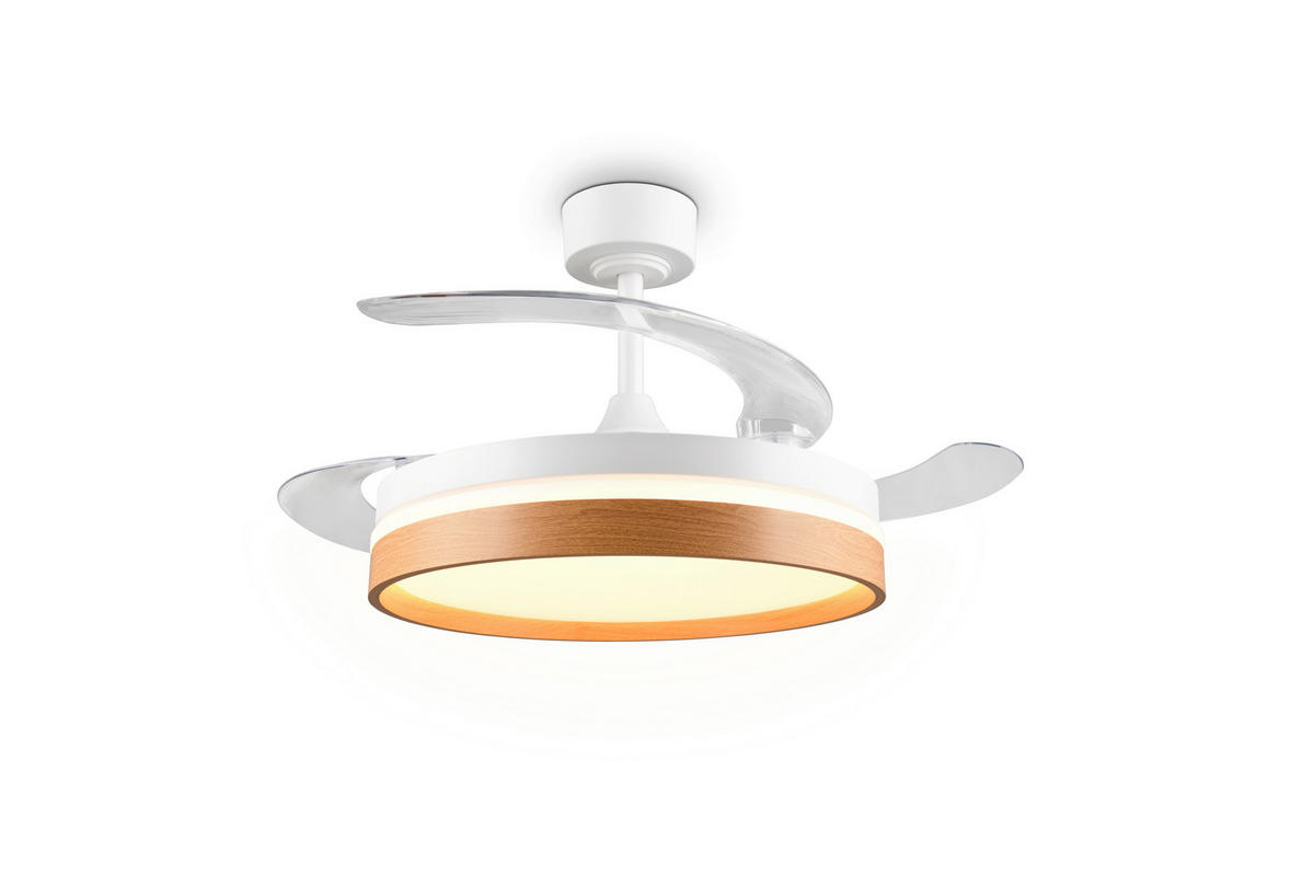 DECKENVENTILATOR - Klar/Braun, Design, Kunststoff/Metall (106/42cm)