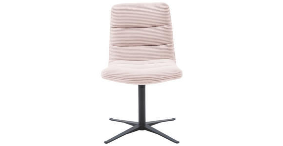 STUHL - Hellrosa/Schwarz, Design, Textil/Metall (52/88/66cm) - Dieter Knoll