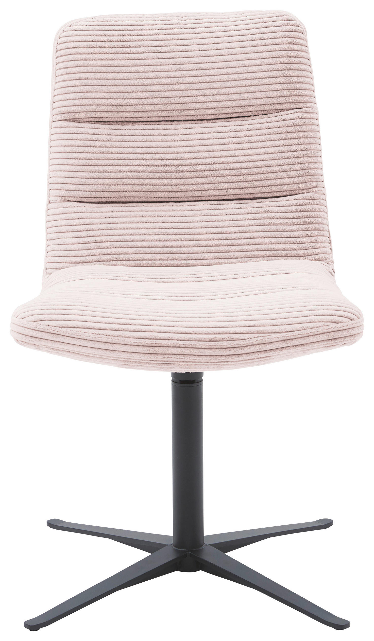 STUHL  in Cord Textil  - Hellrosa/Schwarz, Design, Textil/Metall (52/88/66cm) - Dieter Knoll