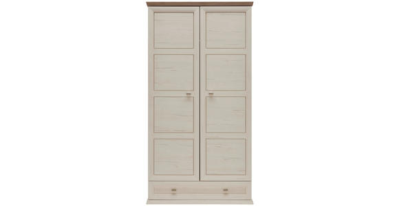 GARDEROBENSCHRANK 104/196,7/60,5 cm  - Grau/Pinienfarben, LIFESTYLE, Holzwerkstoff/Metall (104/196,7/60,5cm) - Hom`in