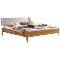 BETT 140/200 cm  in Hellgrau, Wildeiche  - Wildeiche/Hellgrau, Design, Holz/Textil (140/200cm) - Hasena