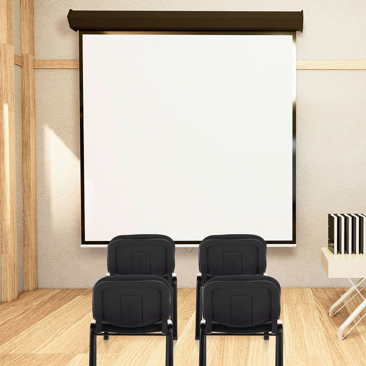 SADA KONFERENČNÍCH ŽIDLÍ 4 ks - černá, Basics, kov/textil (58/84/48cm) - MID.YOU