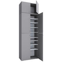 SCHUHSCHRANK Grau  - Schwarz/Grau, MODERN, Holzwerkstoff/Kunststoff (70/223/39cm) - MID.YOU