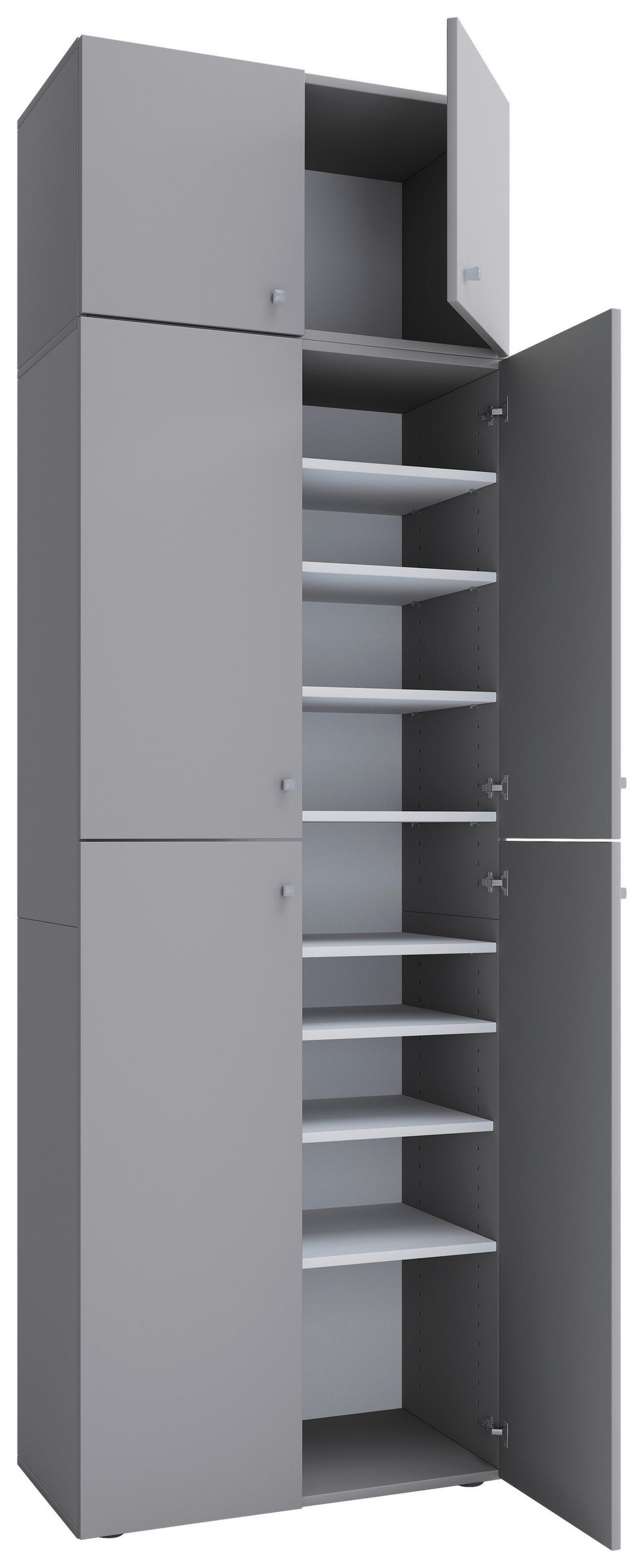 SCHUHSCHRANK Grau  - Schwarz/Grau, MODERN, Holzwerkstoff/Kunststoff (70/223/39cm) - MID.YOU