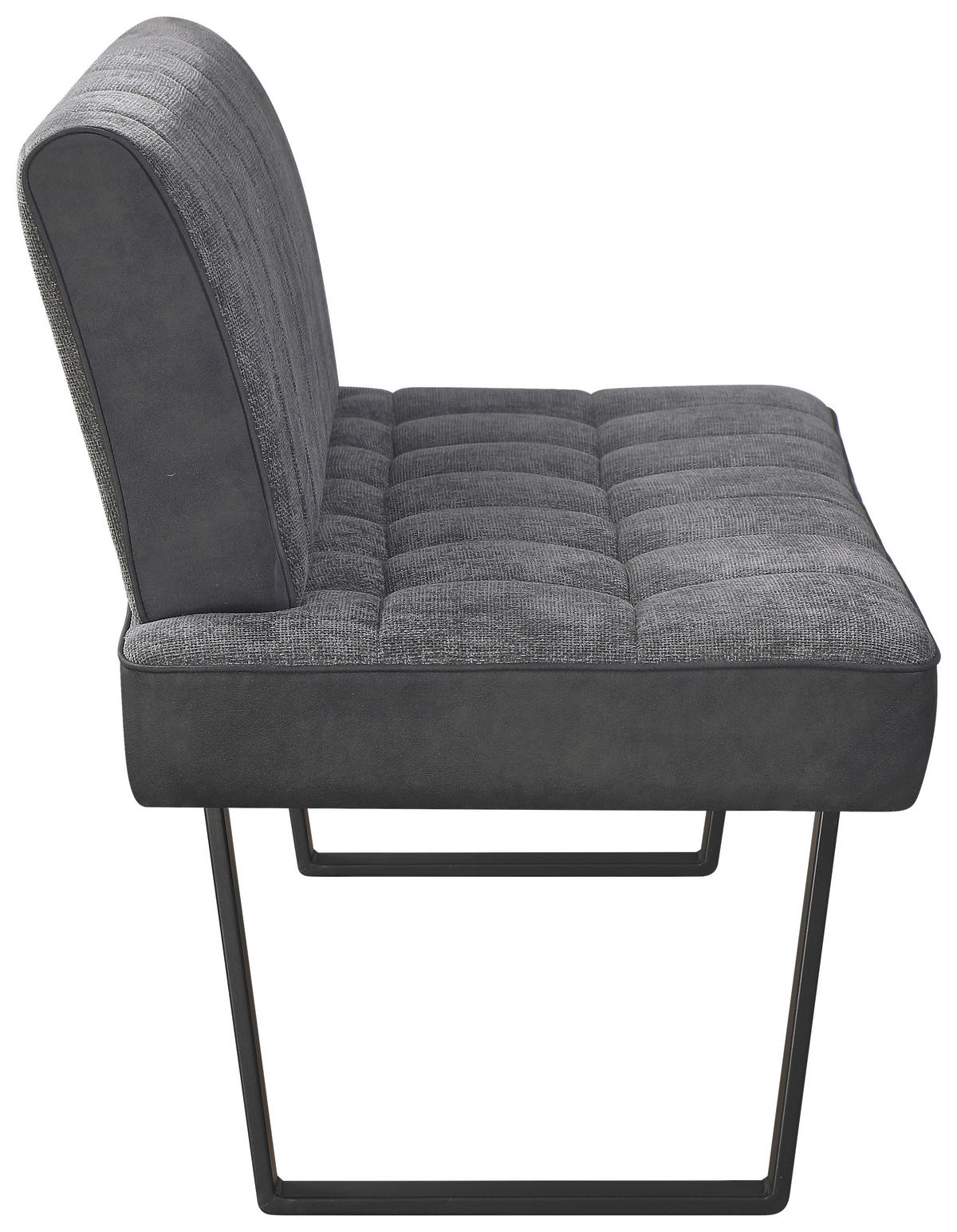 SITZBANK in Metall, Textil Grau, Schwarz  - Schwarz/Grau, KONVENTIONELL, Textil/Metall (140/86/70cm) - MID.YOU