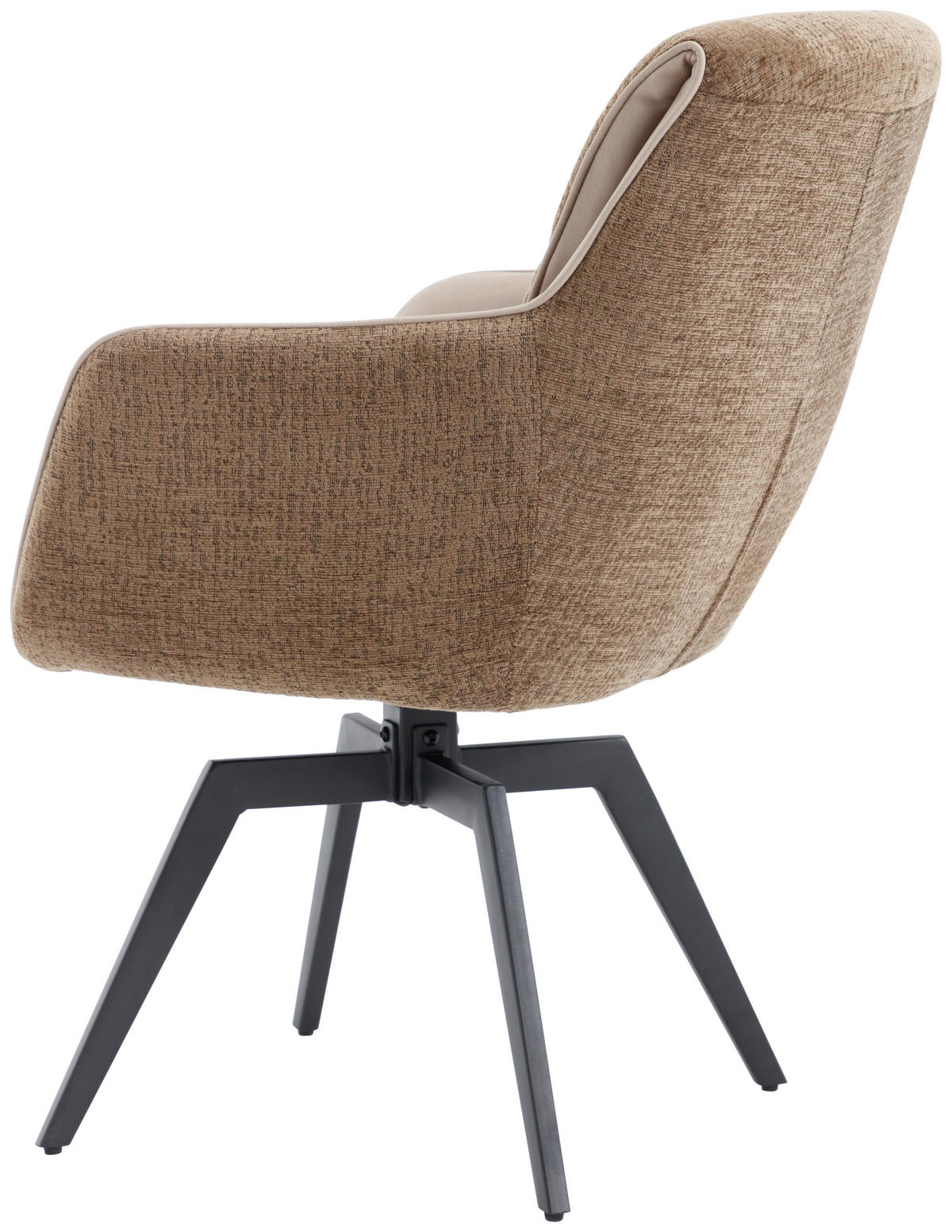 ARMLEHNSTUHL  in Eisen Chenille, Jacquard  - Schwarz/Braun, MODERN, Textil/Metall (62/92/68cm) - Livetastic