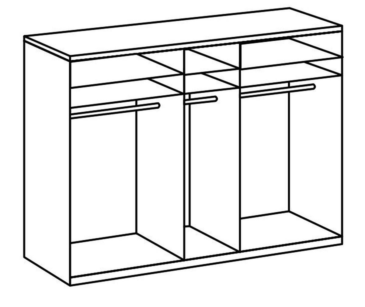 DREHTÜRENSCHRANK in Graphitfarben, Eichefarben  - Chromfarben/Eichefarben, Modern, Holzwerkstoff (250/236/58cm) - MID.YOU