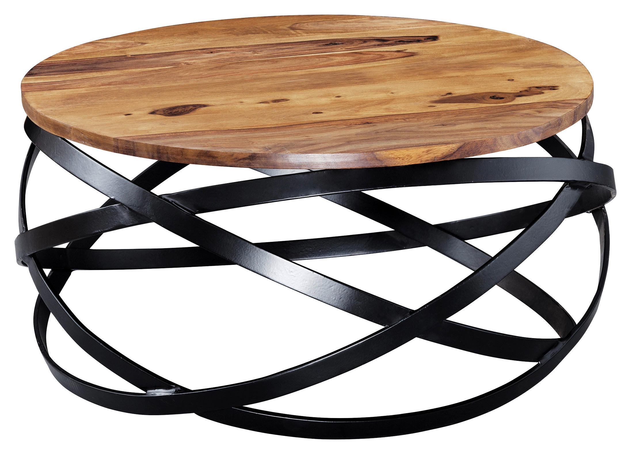 DOHÁNYZÓASZTAL fa 60/60/30 cm   - fekete/sheesham, Design, fa/fém (60/60/30cm) - MID.YOU