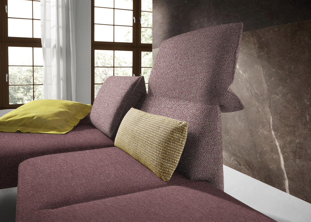 ECKSOFA in Flachgewebe Rosa  132/240 cm  - Chromfarben/Rosa, Design, Holz/Textil (132/240cm) - Koinor