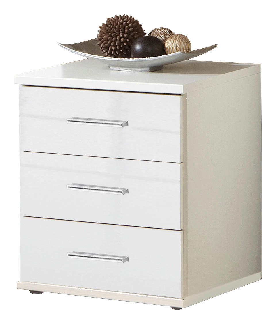KOMMODE Weiß - Chromfarben/Weiß, KONVENTIONELL, Kunststoff (46/55/40cm) - Xora