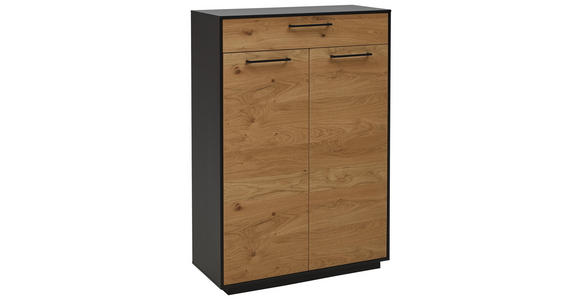 SCHUHSCHRANK 86/124/37 cm - Eichefarben/Anthrazit, Design, Holz/Holzwerkstoff (86/124/37cm) - Dieter Knoll