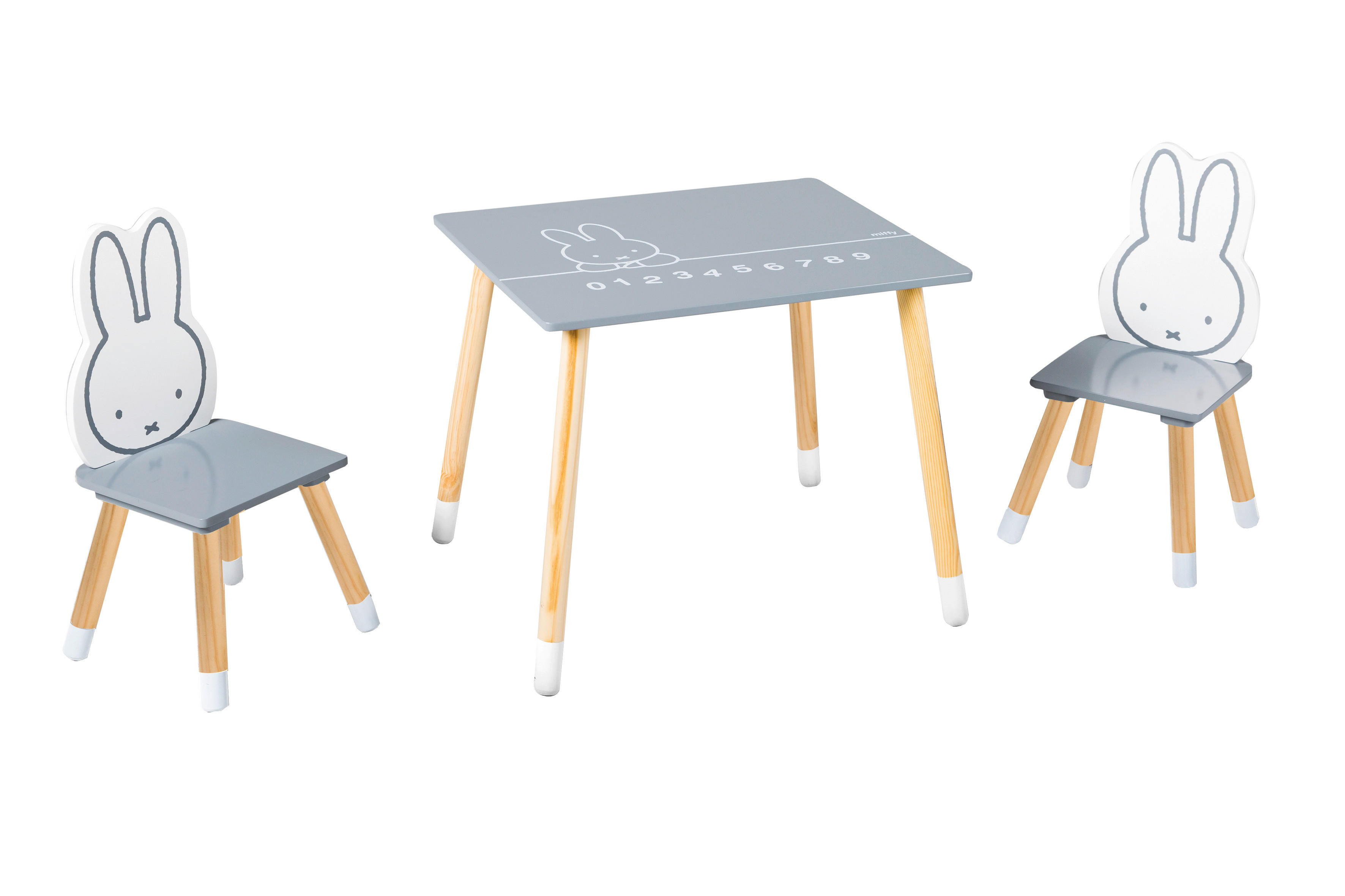 KINDERSITZGRUPPE MIFFY Weiß, Dunkelgrau  - Dunkelgrau/Weiß, Basics, Holz/Holzwerkstoff - Roba