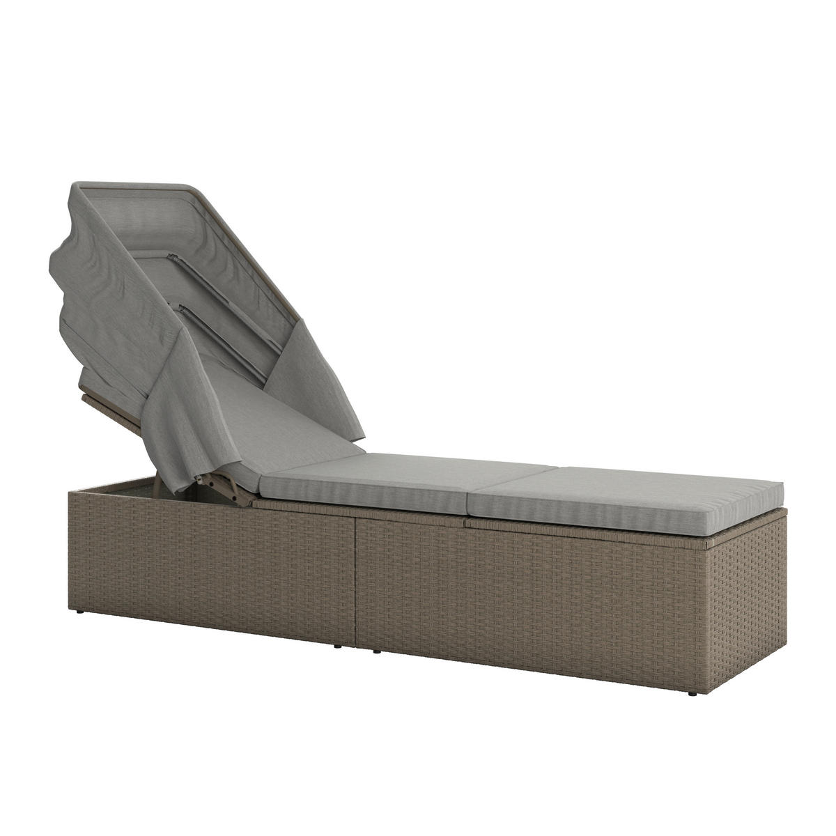 OPALOVACÍ LÉHATKO plast, kov - šedá, Moderní, kov/plast (195/60/33/145cm) - Ambia Garden