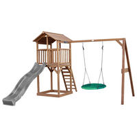 SPIELTURM 356,6/241,9/349 cm  - Braun/Grau, Konventionell, Holz/Kunststoff (356,6/241,9/349cm)