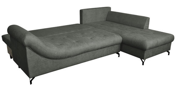 ECKSOFA Anthrazit Struktur - Anthrazit/Schwarz, KONVENTIONELL, Textil/Metall (274/194cm) - Carryhome
