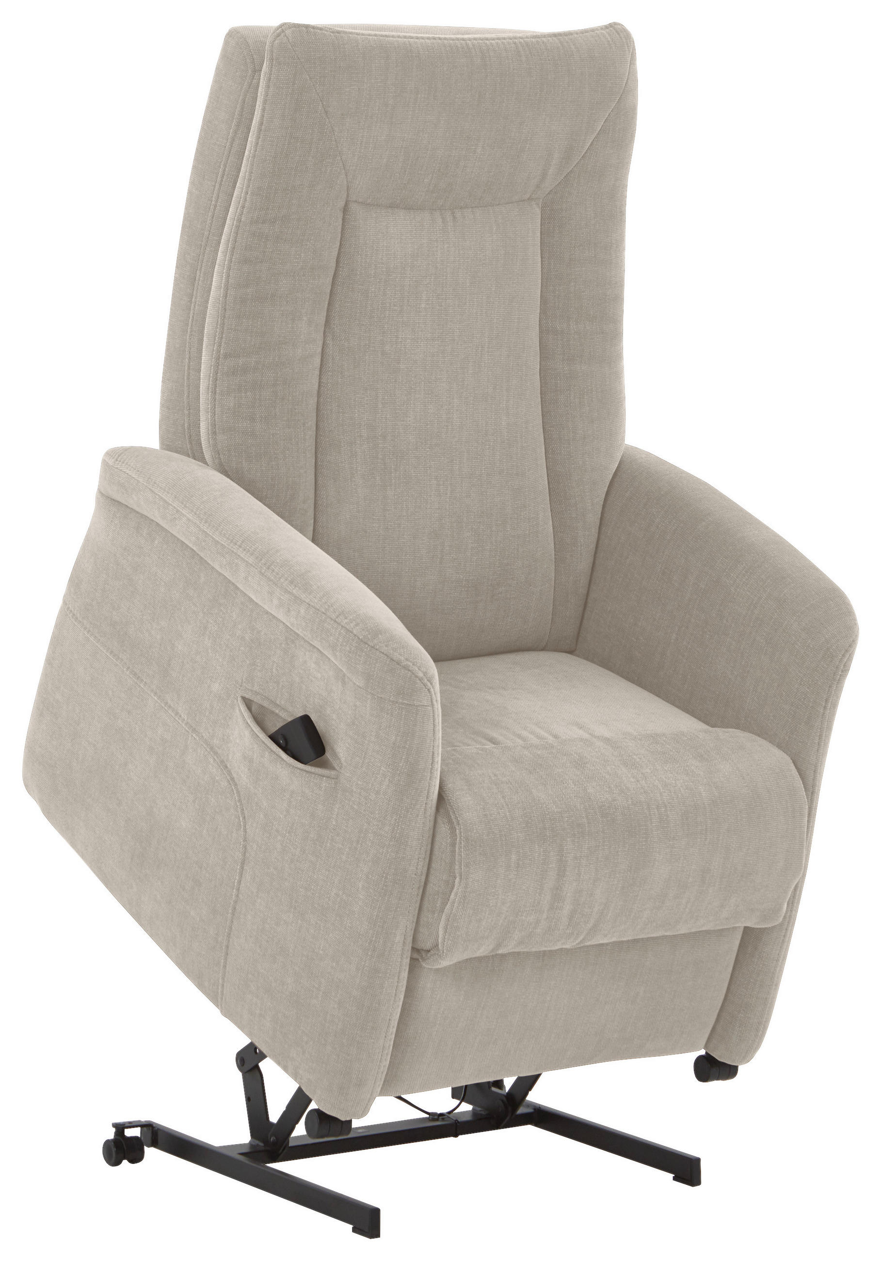 FERNSEHSESSEL  mit Relaxfunktion, Aufstehhilfe, Rücken echt Chenille Naturfarben  - Naturfarben/Grau, KONVENTIONELL, Kunststoff/Textil (78/115/90cm) - Hukla