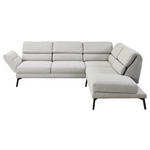 ECKSOFA  in Flachgewebe Hellgrau  253-363/212-253 cm  - Hellgrau/Schwarz, Design, Textil/Metall (253-363/212-253cm) - Dieter Knoll