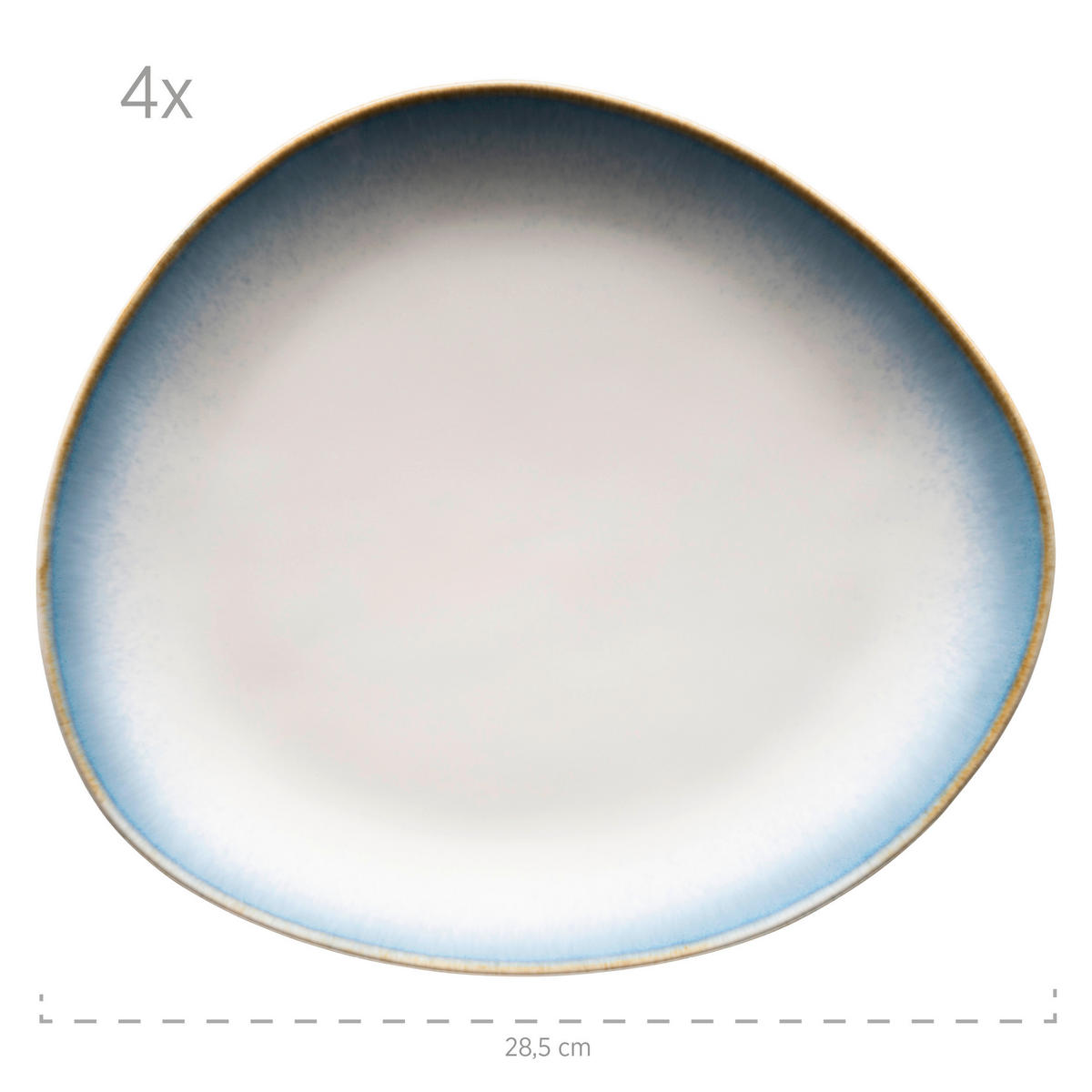 KOMBISERVICE Blau, Weiß La Sinfonia 16-teilig 4 Personen  - Blau/Weiß, Basics, Keramik (39,5/34,8/35,5cm) - Mäser