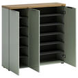SCHUHSCHRANK 120/115/34 cm  - Eichefarben/Schwarz, Design, Holzwerkstoff/Kunststoff (120/115/34cm) - Xora