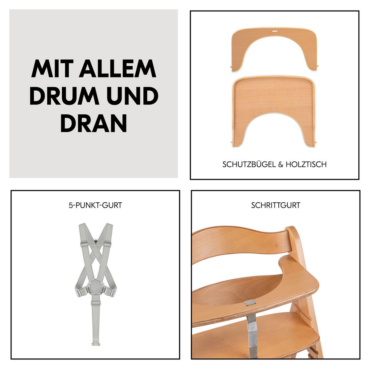 HOCHSTUHL BETA+  - Buchefarben, Basics, Holz (48/79/58cm) - Hauck
