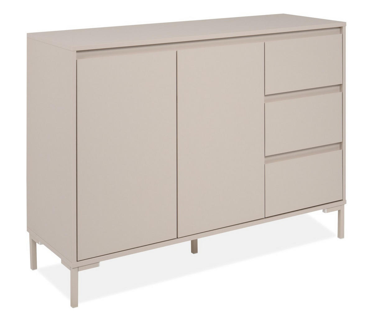 KOMMODE , 120/87/40 cm, 3 Schublade(n)  - Kaschmir, Design, Holzwerkstoff/Metall (120/87/40cm) - MID.YOU