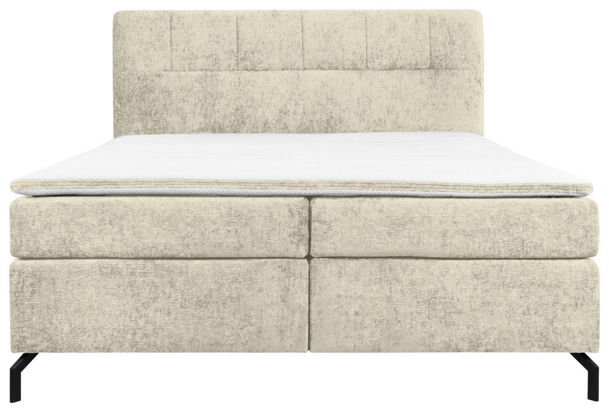 BOXSPRINGBETT 160/200 cm  in Champagner  - Champagner/Schwarz, Design, Textil/Metall (160/200cm) - Esposa