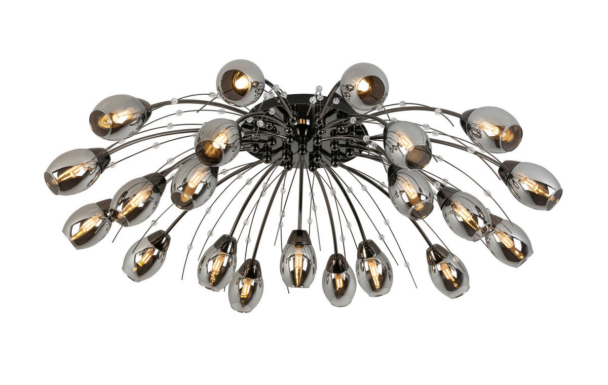 LED-DECKENLEUCHTE 92/25 cm   - Chromfarben/Schwarz, Trend, Glas/Kunststoff (92/25cm) - Dieter Knoll