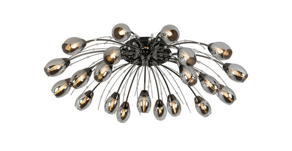 LED-DECKENLEUCHTE 92/25 cm - Chromfarben/Schwarz, Trend, Glas/Kunststoff (92/25cm) - Dieter Knoll