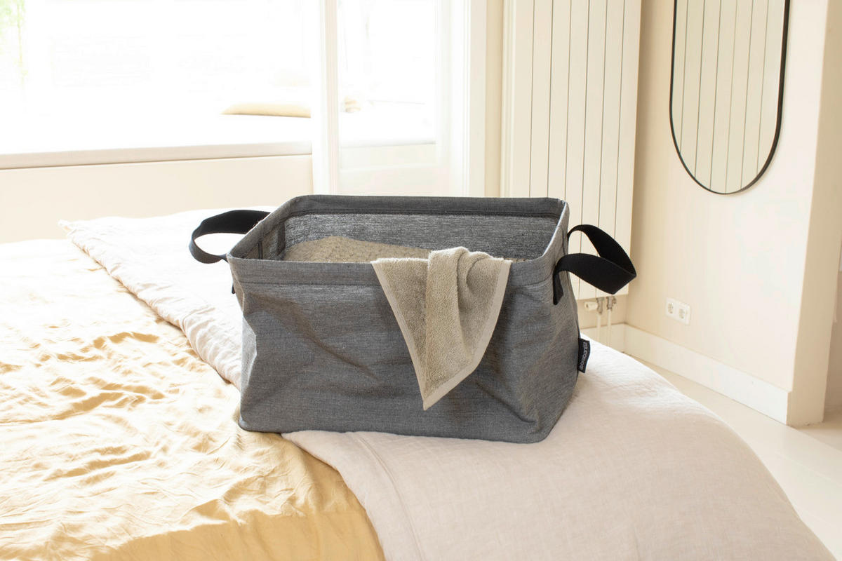 WÄSCHEKORB - Dunkelgrau, Basics, Textil (37,00/26,00/44cm) - Brabantia