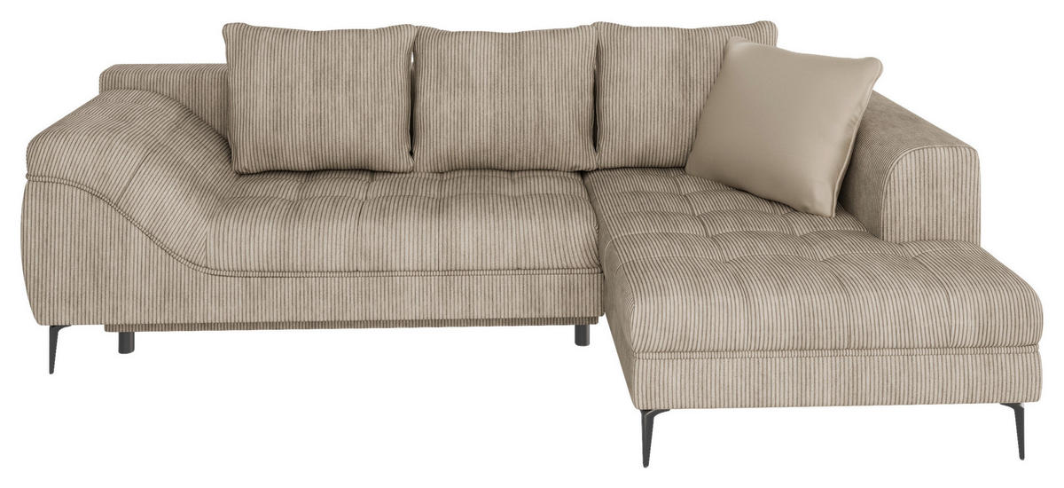 ECKSOFA Taupe  - Taupe/Creme, Design, Textil (177/276cm) - MID.YOU
