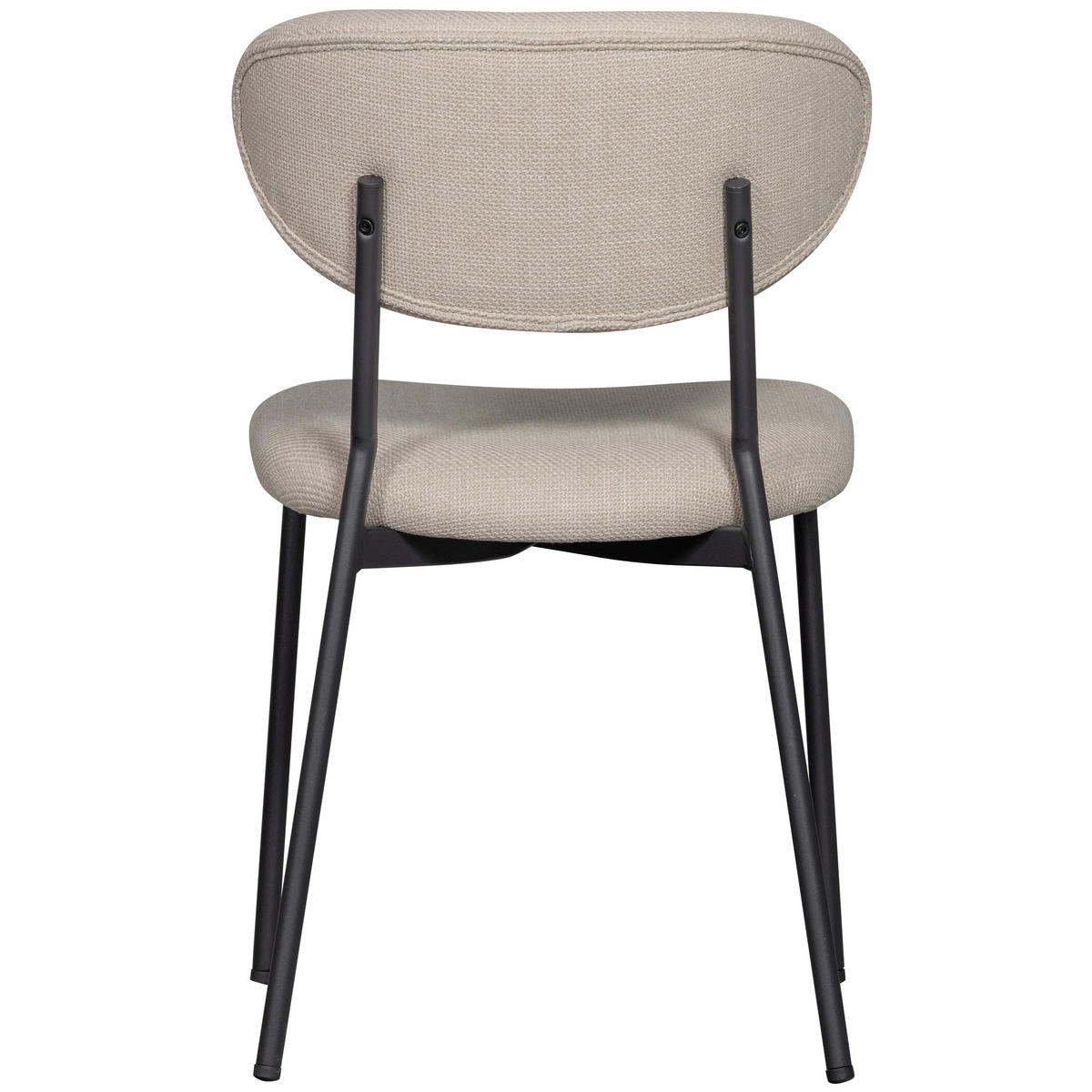 STUHL-SET 2 Stück  in Eisen Webstoff  - Schwarz/Naturfarben, MODERN, Textil/Metall (47/79/53cm) - Livetastic