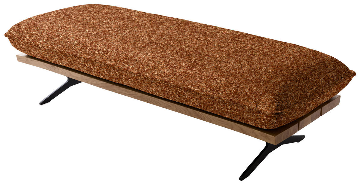 ECKSOFA Chenille, Flachgewebe Rostfarben, Wildeiche  - Wildeiche/Rostfarben, Design, Holz/Textil (284/161cm) - Koinor
