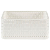 KOŠÍK biela - biela, Basics, plast (28/18,5/12,6cm) - Rotho