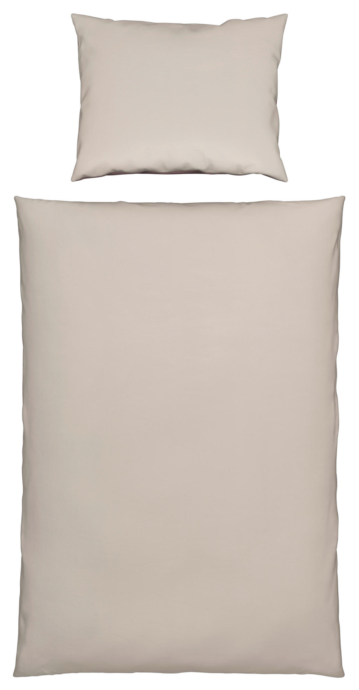 OBOJESTRANSKA POSTELJNINA Uni Wende 140/220 cm saten naravne barve  - naravne barve, Basics, tekstil (140/220cm) - Novel