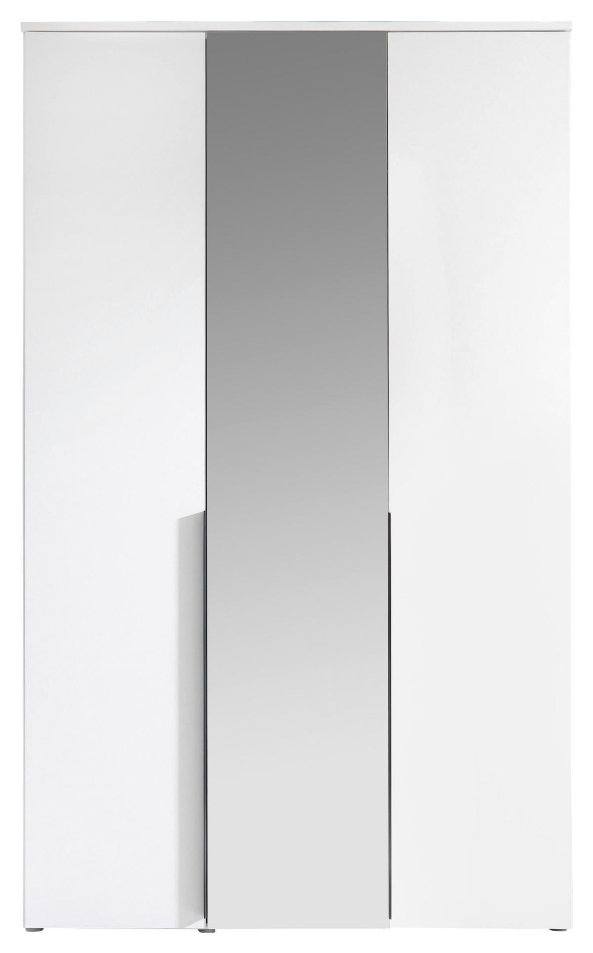 DREHTÜRENSCHRANK 135/225/52 cm 3-türig Weiß  - Schwarz/Weiß, MODERN, Glas/Holzwerkstoff (135/225/52cm) - MID.YOU